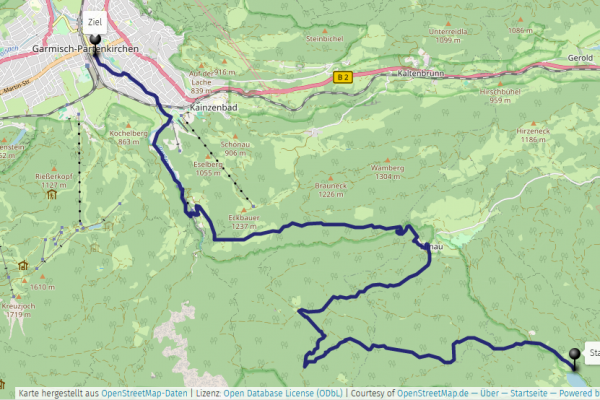 Karte Ferchensee Partnachklamm